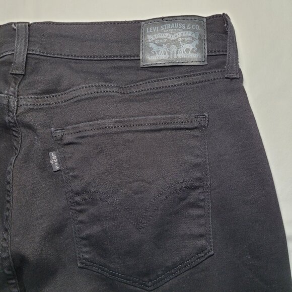 Levi's Classic Bootcut Jeans Soft Black Stretch Denim Womens Size 12 Streetwear - Picture 10 of 13